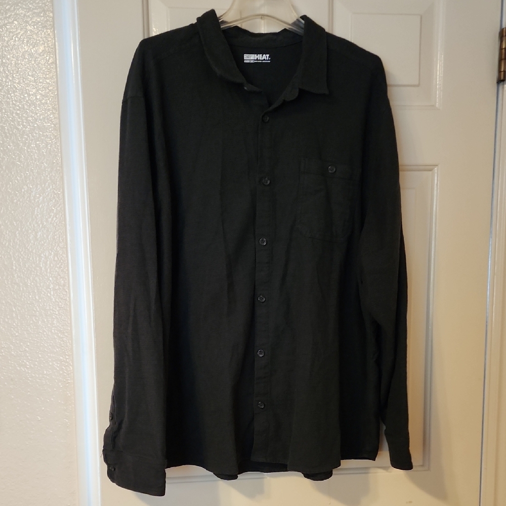 32 Degrees Men's Black Casual Button Down Shirt
